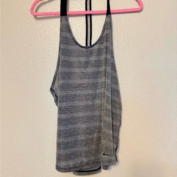 Nike Heather Gray Striped Tank Top - Picture 1 of 3